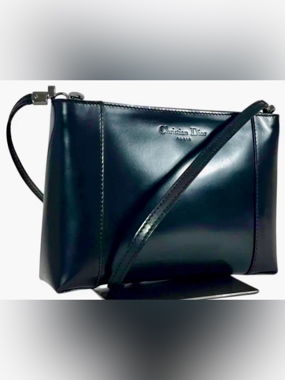 Christian Dior Vintage Maris Leather Crossbody bag with Embossed Logo